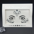 Pegatinas de cristales plateados para el rostro para festivales y maquillaje - Estilo Plata Transparente (1020)
