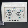 Kit de bijoux de visage avec strass irisés bleus et blancs pour maquillage de fête - 1021