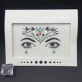 Face crystal sticker in Iridescent AB colors featuring droplet and marquise shaped rhinestones - Style 1030