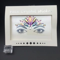 Autocollant de cristal pour visage en forme de couronne irisante sur carte blanche - 1037