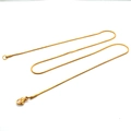 Polished gold stainless steel snake chain necklace with lobster clasp for men and women - 1.5MM Thickness / 55cm Length / Gold
