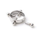Adjustable stainless steel non-piercing nipple ring with four ball-end tension screws - Silver