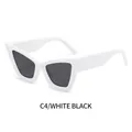 Cat eye zonnebril met wit montuur en donkergrijze glazen model C4 mode voor vrouwen - Wit Frame Donkergrijze Lenzen
