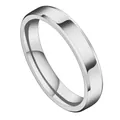 Classic 4mm silver titanium steel ring with a polished bevel edge and minimalist design - US 6 / Steel