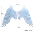 Extra large light blue angel wings 105x75cm for Mardi Gras and Halloween costume - One Size / White Adult Angel (DS18001A)