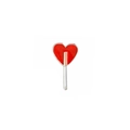 Lindo broche de esmalte de piruleta de corazón en rojo y plata para decorar la ropa - Piruleta de Corazón