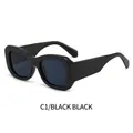 Moderne Oversized-Sonnenbrille in Schwarz mit dickem Rahmen und schwarzen Gläsern - Schwarzer Rahmen Schwarz Graue Gläser