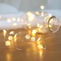 Battery operated warm white LED snowflake string light with flexible copper wire - Battery Snowflake Style Copper Wire Lights