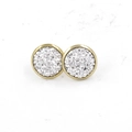 Detail of 12mm stainless steel stud earrings with gold plating and silver stardust resin - Silver White (21)