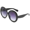 Retro Oversize-Rundsonnenbrille mit dickem schwarzem Rahmen und lila Verlaufsgläsern - Schwarzer Rahmen Verlauf Grau
