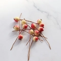 Künstliche weiß-rote Beeren an braunen Zweigen für Heimdekoration und Blumenarrangements - Rosa Weiß