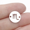 Silver Scorpio zodiac pendant with cutout design and dual holes for DIY jewelry - Scorpio Style (Steel 8)