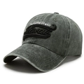 Vintage washed charcoal grey baseball cap with embroidered Hawaii Aloha State design - Dark Gray