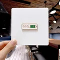 Enamel lapel pin with 99 percent battery icon design on a white display card - 87*Battery 99 Percent Pin