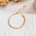 Elegante bracciale a corda intrecciata placcato oro 18K con estensione e chiusura a moschettone - Bracciale / Oro