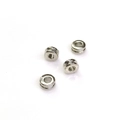 Set of four silver double-layered metal spacer beads for DIY jewelry making - White Gold