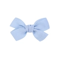 Light blue fabric bow hair clip with textured fabric for kids and babies - Light Blue (17)