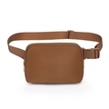 Waterproof nylon sports belt bag in brown with adjustable strap and buckle closure - Brown