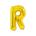 Golden foil balloon in capital letter R shape for birthday and wedding party decoration - 32' Gold Chubby Letter Aluminum Foil Balloon (r)