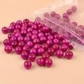 Perle tonde in legno di acero rosa con fori grandi per creazione di gioielli DIY - Viola Rossastro