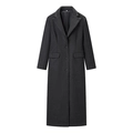 Classic charcoal grey wool overcoat with three buttons and notch lapels in a long fit - S / Dark Gray