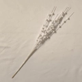 Detailed view of white artificial glitter berry stems for Christmas tree decorations - White