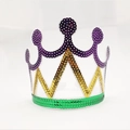 Carnaval pailletten kroon haarband, paarse gouden en groene feestelijke haaraccessoires. - Pailletten Kroon Stijl 7