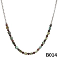 Mens beaded hematite and tiger eye necklace with silver box chain and square stones - Stainless Steel African Turquoise Red Tiger Eye Beaded Necklace (B014)