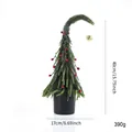Mini artificial green Christmas tree with red berries and gold bell on top, 40cm height - 40CM Green Christmas Tree with Red Berries