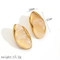 Specifiche delle dimensioni per orecchini in resina e acciaio, lunghezza di 37 mm - Orecchini a Bottone Ovali in Marmo Bianco Sporco (Orecchini a Bottone TE60295-WT) / Oro 18K
