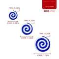 Blue and white swirl candy peppermint ornaments in three sizes for Christmas decoration - Blue White