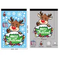 Christmas reindeer static stickers with Merry Christmas sign and snowflake decals - BQ286 Christmas Reindeer