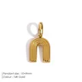 Ciondolo a forma di U in acciaio inossidabile con strisce e placcatura in oro 14K - Ferro di Cavallo-Oro 14k