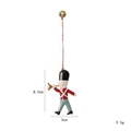 Addobbo per albero di Natale soldato nordico con corno d'oro e abito rosso-verde - Soldato con Tromba