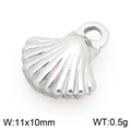 Zilveren schelphanger van roestvrij staal voor DIY sieraden maken, maat 11x10mm - Zilveren Schelp Stijl (KLJ9907-Z) / Zilver