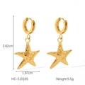Dimensiones detalladas de los pendientes de estrella de mar en oro de 18k con peso y talla - Estilo de Estrella de Mar en Oro de 18K (HC-E10165)