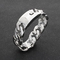 Pulsera cubana de 24mm en acero inoxidable para hombre con cierre de seguridad - Color Acero