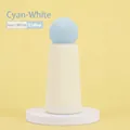 Gourde isotherme 350ml en acier inoxydable blanc ivoire avec couvercle sphérique bleu - 350ml / Blanc Cyan