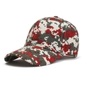 Digital camo baseball cap in red and grey camouflage for outdoor sun protection - One Size / Red Gray Beige Digital Camo (Camo 2#)