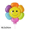 Rainbow flower smiley face balloon with colorful petals, size 46.5x54cm for decoration - Smile Daisy Colorful With Holder