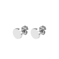 Minimalist silver-toned 316L stainless steel round disc stud earrings with butterfly backs - Silver 6mm Pair