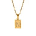 Gros plan du pendentif rectangulaire en or 18k avec la lettre N sertie de cristaux brillants - Style Lettre N (TN3001-N)
