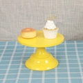 Soporte de metal amarillo para tartas con bandeja redonda y base estable para fiestas - Bajo 20cm / Amarillo