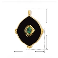 Detailed technical drawing of a stainless steel drop pendant with dimensions 31x22mm - YE140x-Green Texture Eye Shape
