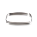 Minimalist square titanium steel bangle featuring a brushed silver finish and rounded edges - Silver Style (KB127937-K)