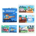 Libro in stoffa per neonati a tema trasporti con motivi educativi di aerei e veicoli - Serie Veicoli