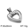 Pendentif cœur évidé en acier titane avec finition argent polie, taille 30x26mm - Style de Pendentif Couleur Acier (KP80862-Z)