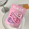 Set of 4 matte heart-shaped hair clips in candy colors on a display card - Heart