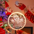 Christmas snowman hanging window light with LED illumination and round acrylic design - Snowman