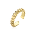 18K vergoldeter hohler Herzring mit Zirkon-Steinen und verstellbarem offenem Design - Einstellbar Offen / Hohles Herz-Stil (12560)